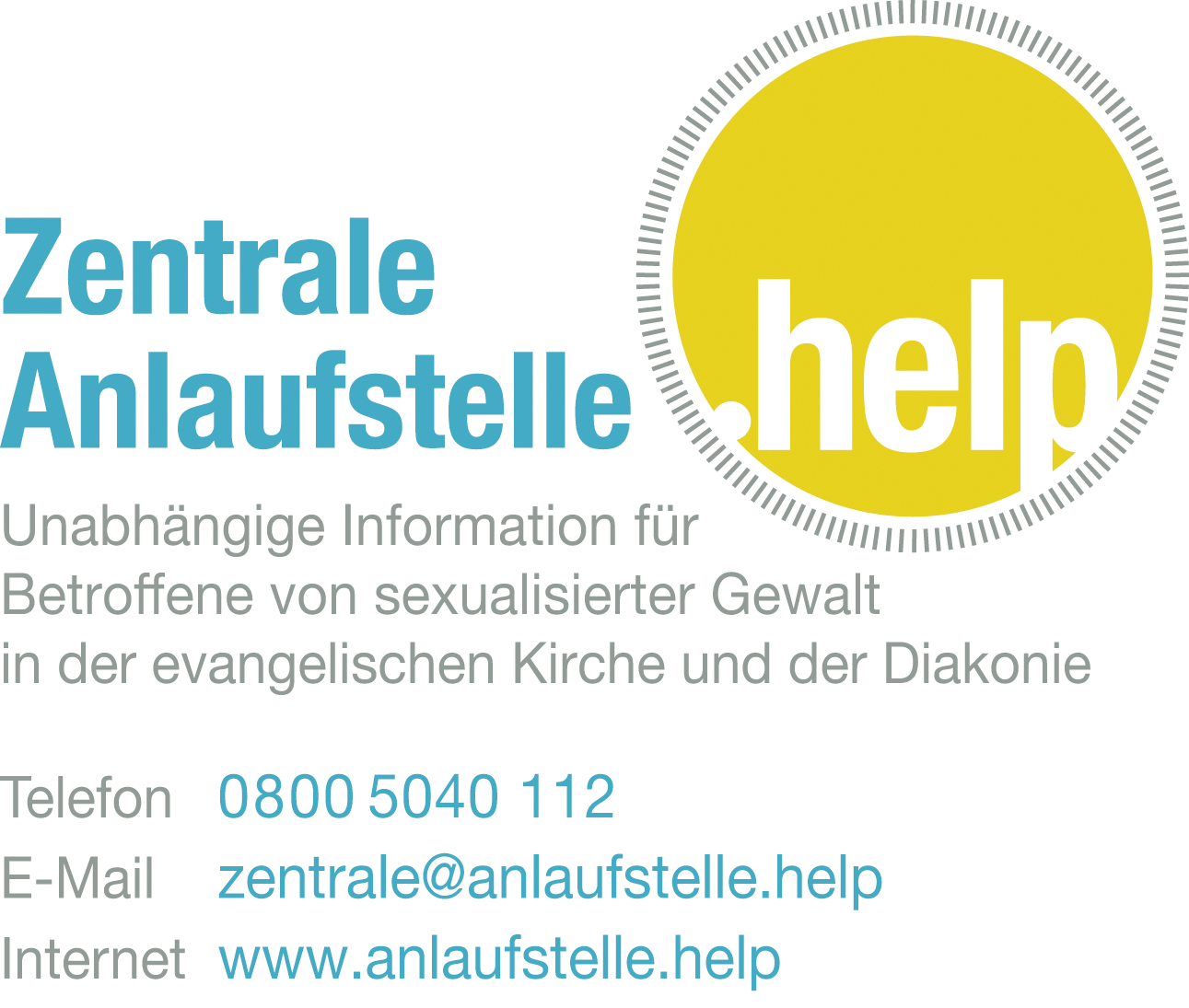 Logo der Anlaufstelle help mit Kontaktdaten